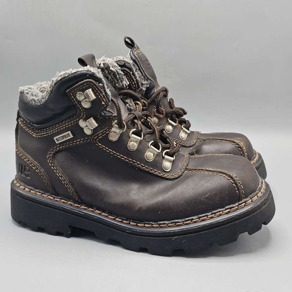 Rugged Outback Mens Boots Brown Lace Up Hiking Outdoors Sz 8 Chunky Combat